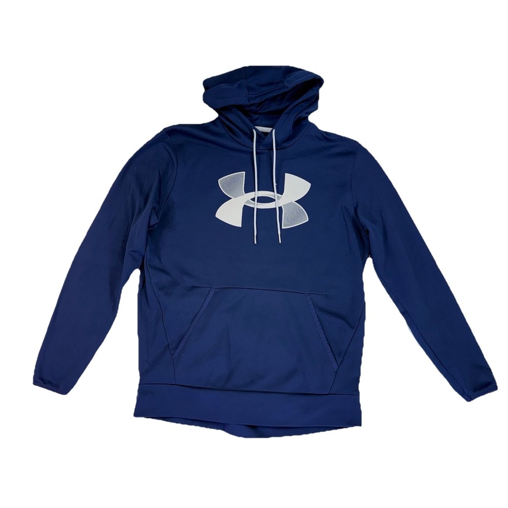 UNDER ARMOUR ColdGear Hoodie Men's Medium Blue Loose Fit Pullover Sweatshirt